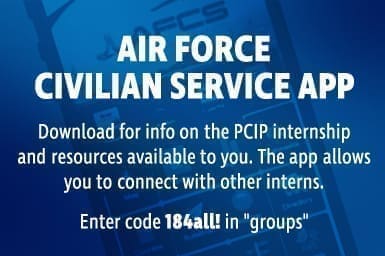 A graphic with the title 'Air Force Civilian Service App.'